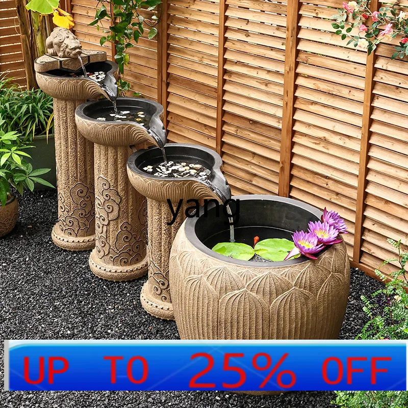 

LHH украшение для потока воды во дворе, циркулирующая вода, новая китайская уличная терраса, сад, пруд с рыбой, ландшафтный дизайн