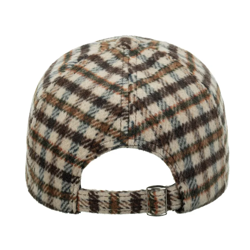 Thickened Warm Plaid Baseball Cap Autumn Winter New B1048 Outdoor Unisex Cotton Flannel Fashionable Knitted Cap