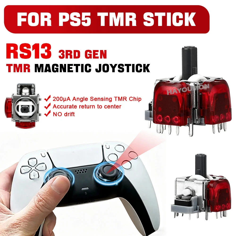 2PCS 4PCS 8PCS 10PCS Joystick Eletromagnético TMR de 3ª Geração RS13 com Ângulo 3D e Stick Analógico para Controle de Gamepad PS5/PS4