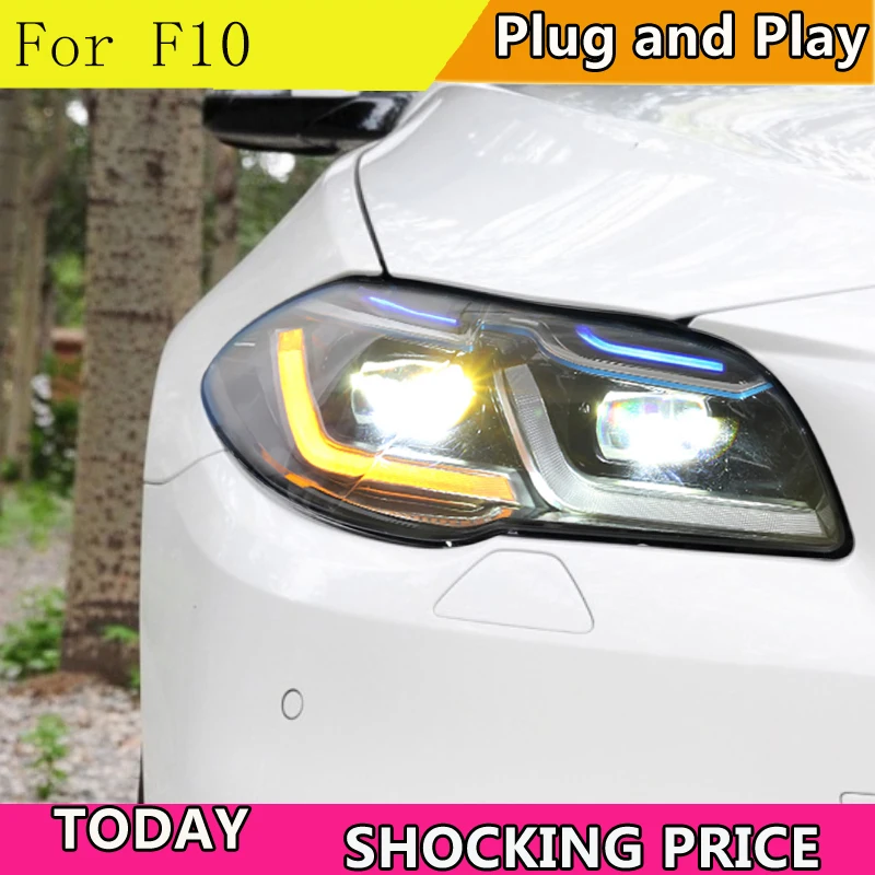 Car Lights For F10 F18 Headlights 2010-2017 Upgrades G30 G38 Style LED Design DRL Dynamic Trun Signal Projector Lens Assembly