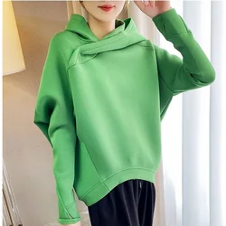 Women's Autumn Winter Korean New Hooded Sweatshirts Fashion Design Unique Loose Casual Fleece Warm Versatile Long Sleeved Tops