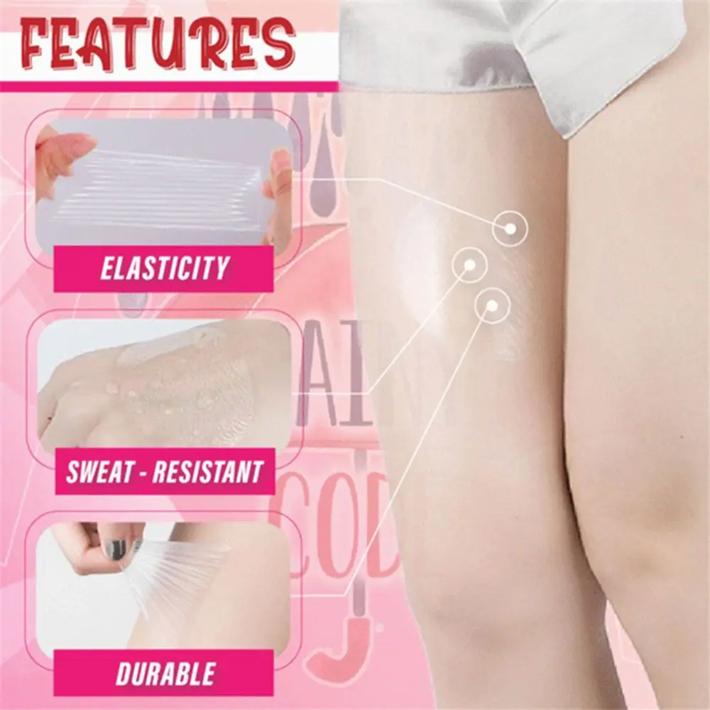 6PCS Summer Invisible Outdoor Clear Sweat Absorption Thigh Tape Disposable Spandex Pad Anti-Friction