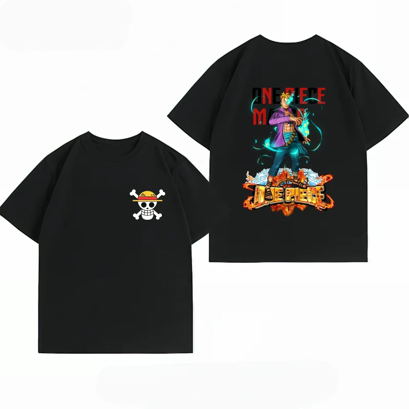 Men's Clothing New 100% Cotton Breathable Summer T-Shirt Bandai One Piece Marco Print Casual Streetwear Men's Tops view 3