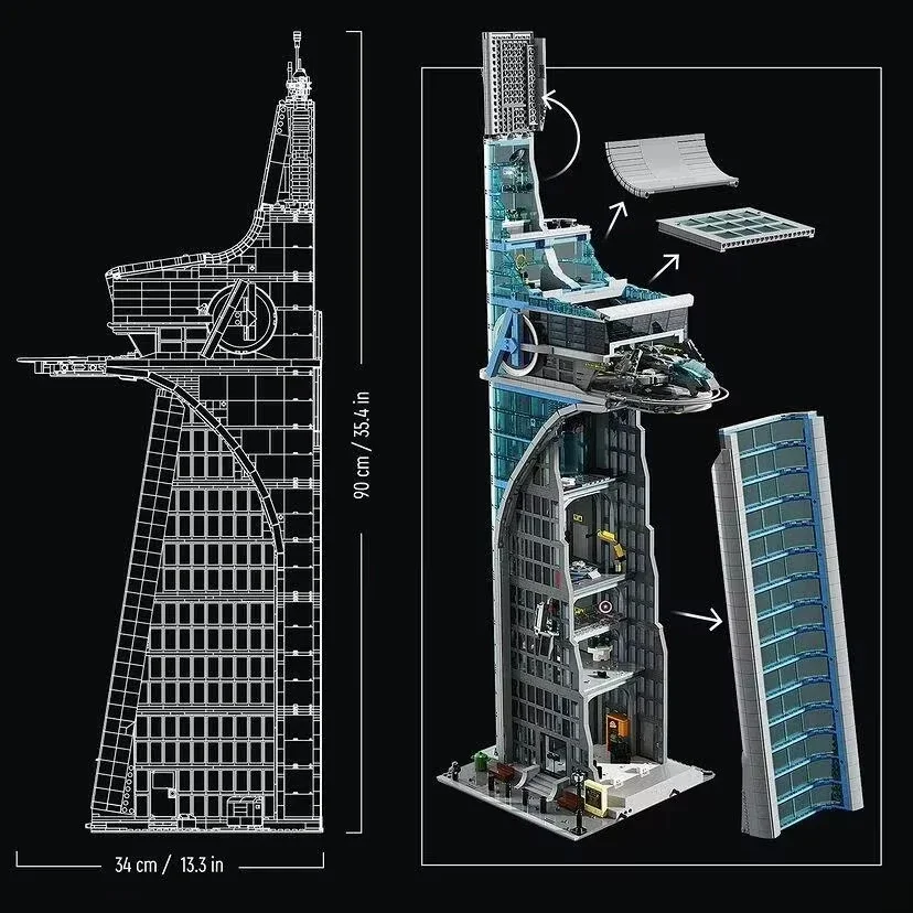 2026 Icons Creative Avengers Tower Daily Bugle Bloques de Construcción 5201 Piezas Héroes Ensamblables Juguete de Construcción Regalos de Fiesta de Cumpleaños