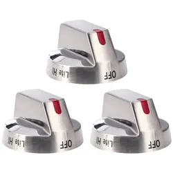 3PCS DG64-00473A Burner Dial Knob Range Oven Replacement for Samsung Top Burner Range Oven Gas Stove Knob