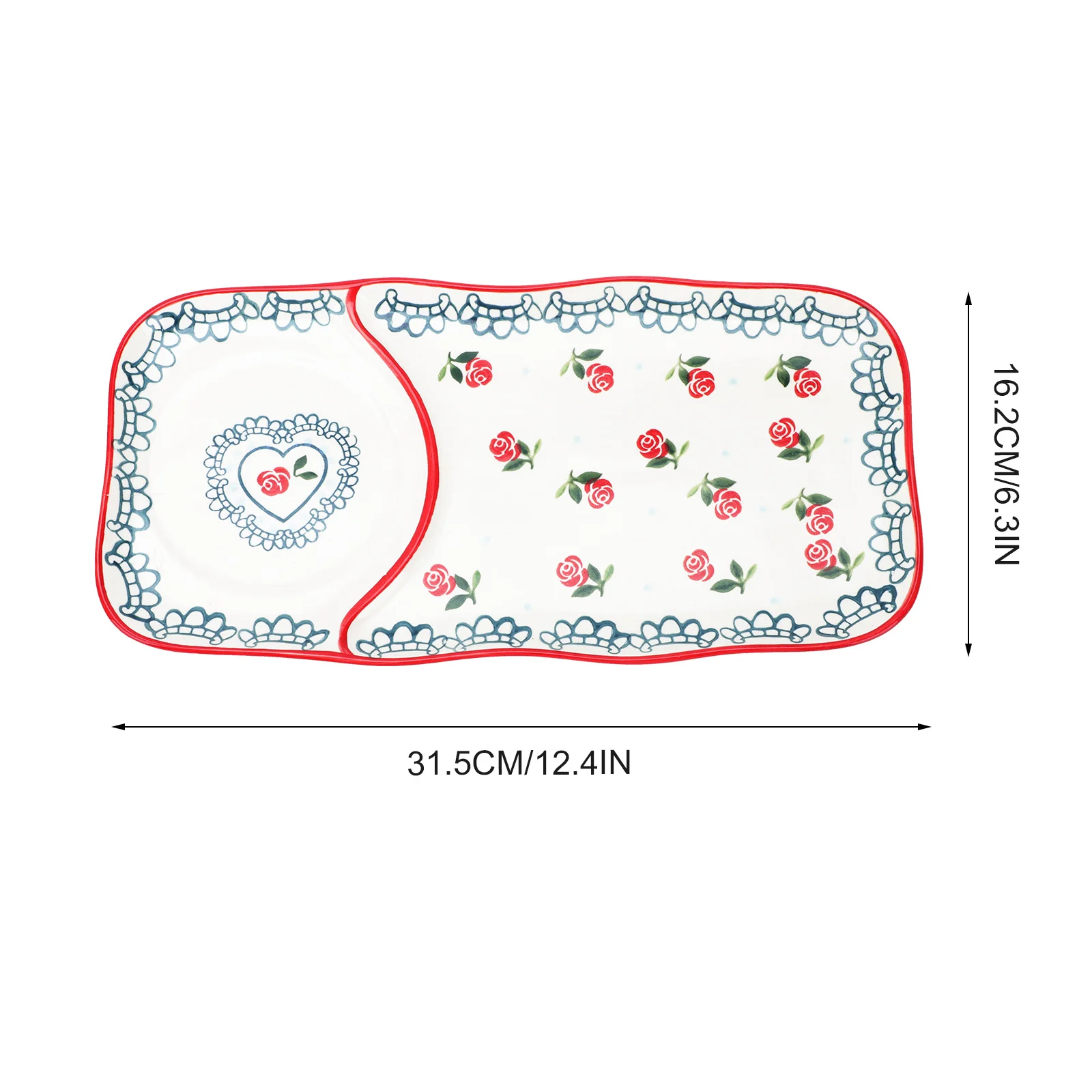 

1Pcs Ceramic Tableware Hand-Painted Rectangular Plate Food Service Plate for Breakfast Salad Steak Food Tray