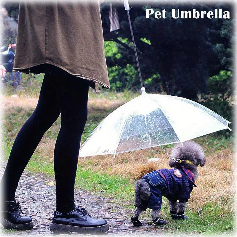 1PC New Transparent Pet Umbrella Dog Puppy Suitable for Rainy Snowy Days