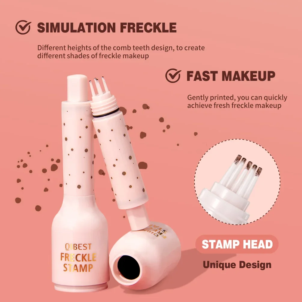 QIBEST Facial Freckle Stamp Pencil,Natural Makeup For Freckles,Dark Spots,Waterproof,Not Easy To Fade Concealer,Feminine Contour