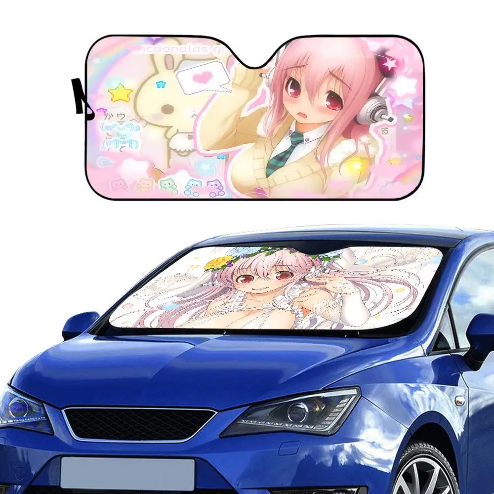 

1PC Idol SUPER SONICO Car Windshield Sun Shade Foldable Car Front Covers Car Sunshade For Car Accessories Blocks Uv Rays
