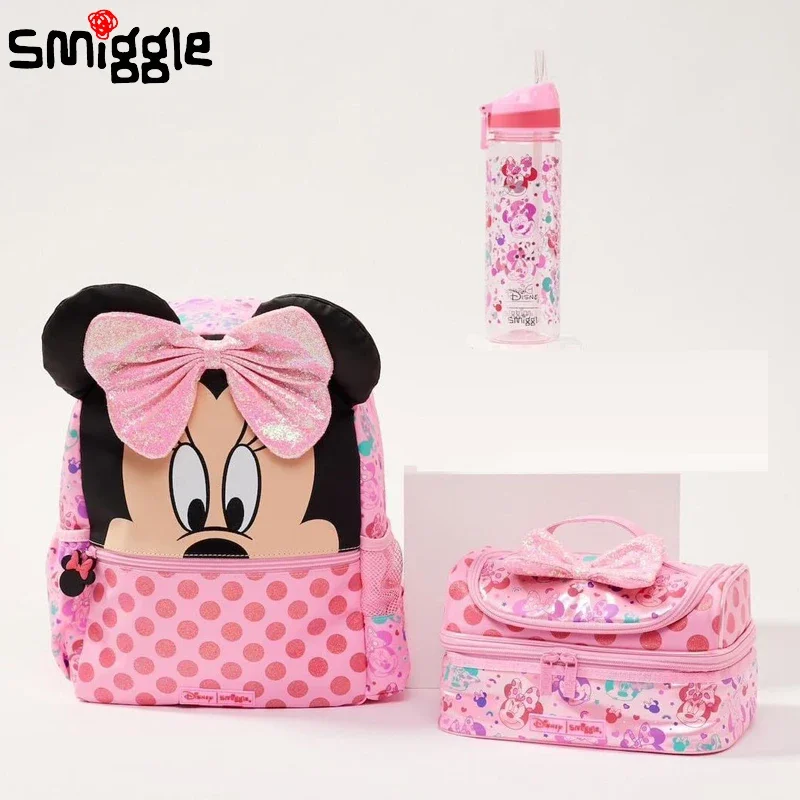 Genuine Australian Smiggles Schoolbag Disney Minnie Backpack Student Stationery Pencil Case Lunch Bag Fruit Box Keychain