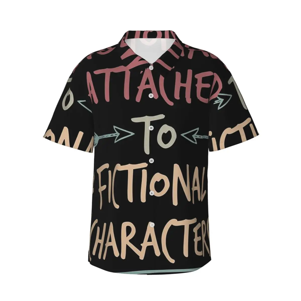 

Emotionally Attached To Fictional Characters Men's Shirts Hawaiian Short Sleeve Shirt Funny Button Tops for Summer Beach