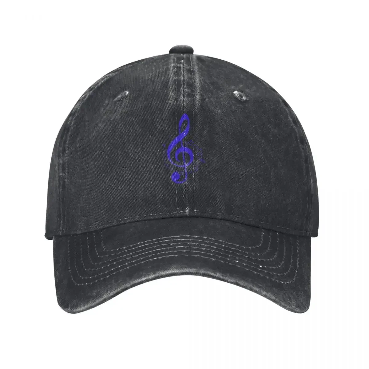 Music Notes Treble Clef - Blue Baseball Cap Trucker Cap Designer Hat New Hat Women Beach Fashion Men's