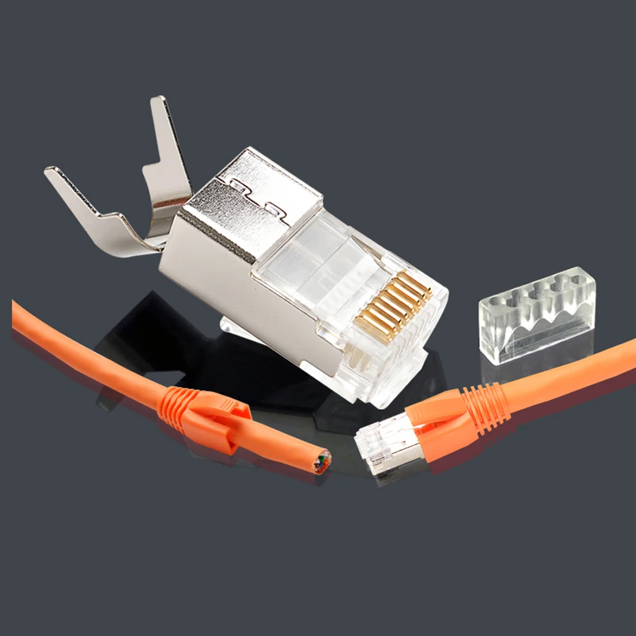 xintylink cat7 cat8 rj45 connector ethernet cable plug rj 45 cat6a cat.6a male network shielded cat7a 8P8C sftp lan modular jack