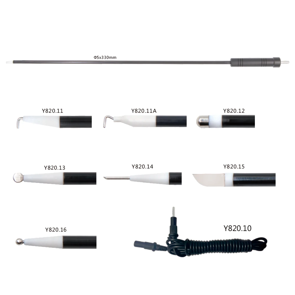 Reusable Laparoscopic L-Hook Monopolar Electrode with PTFE Tip, 3mm 5mm Pediatric Electrosurgical Hook, Minimally Invasive