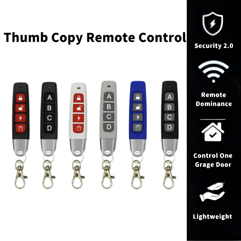 

433MHZ copy clone remote control 4-button universal clone remote control garage door application range curtain door alarm