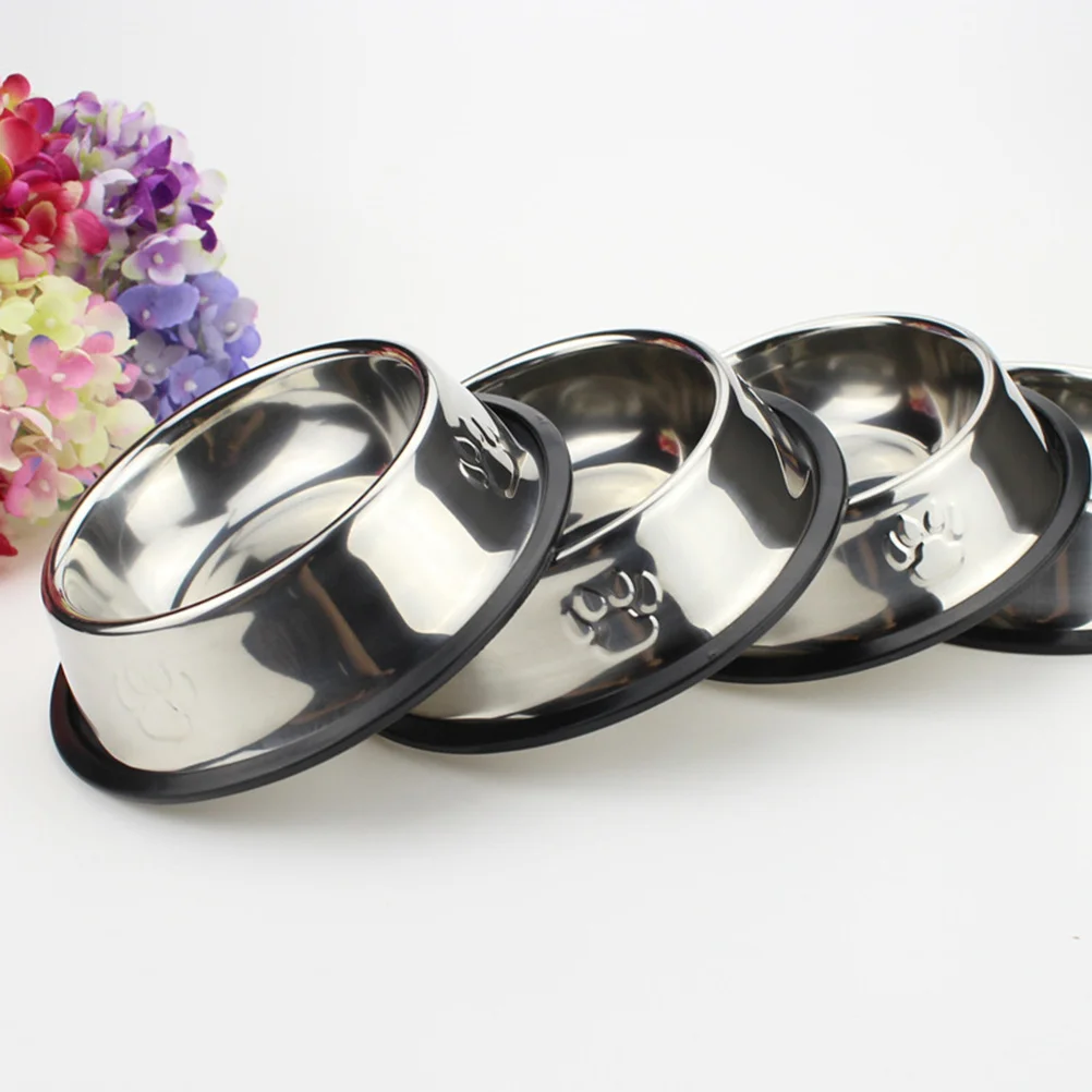 

Stainless Steel Pet Bowl 22Cm Non-Slip Rust Resistant Feeder For Dogs Cats Puppies Kittens Dog Food Bowl Pet Supplies