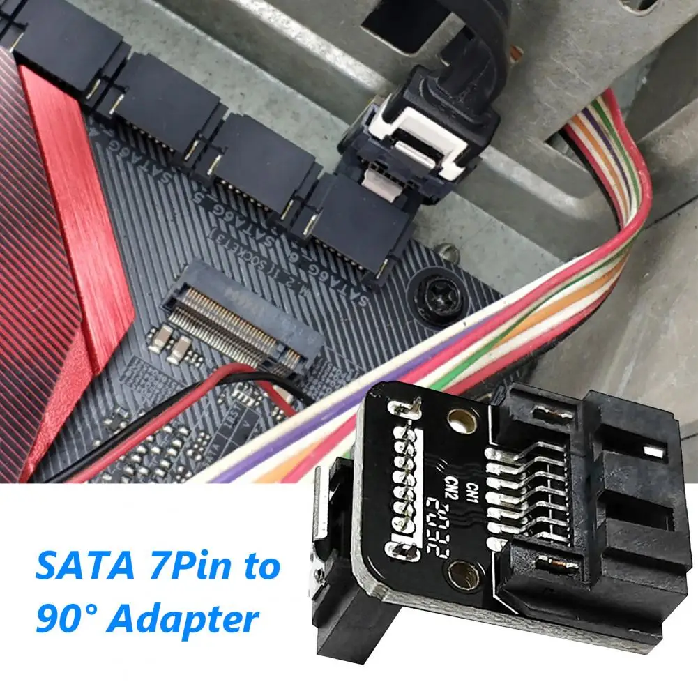 Sata 7pin Mannelijk Naar Vrouwelijk 90 Graden Hoek Elleboogadapter Sata Seriële Datakabel Converter Met Slot Voor Computerkast Moederbord