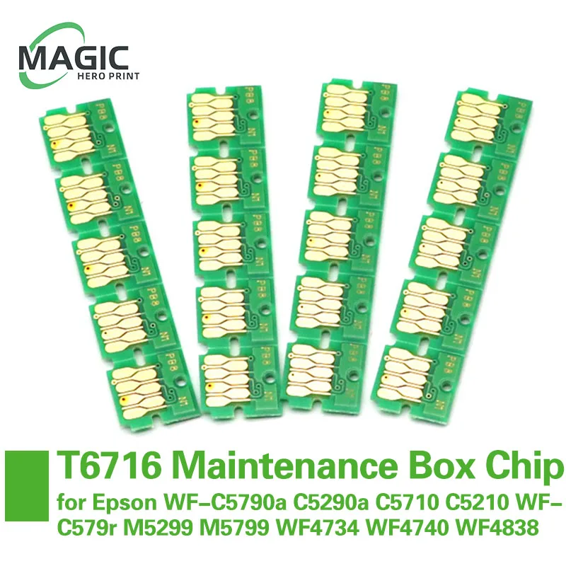 T6716 T6715 Maintenance Box Chip for Epson WF-C5790a C5290a C5710 C5210 WF-C579r M5299 M5799 WF4734 WF4740 WF4838 4720 Chip