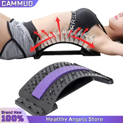 Ensanchador de espalda, masajeador ajustable de varios niveles, cintura, cuello, Fitness, columna Cervical Lumbar, soporte de columna Cervical, masajeador tumbado
