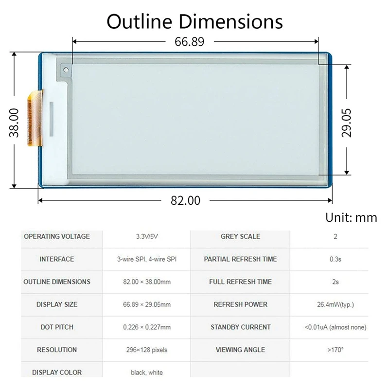 Waveshare 2.9Inch E-Ink Display Module Black White Two Colors E-Paper Screen Module For Raspberry Pi