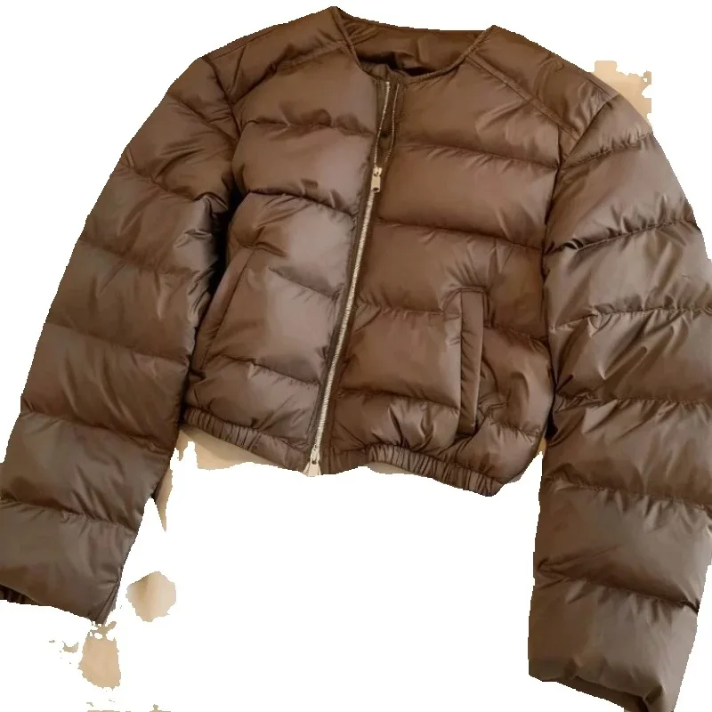 

Autumn Winter Short Cotton Jacket Women 2026 New Fashion Loose Casual Cotton Coat Round Collar Pure Colour Outerwear Female