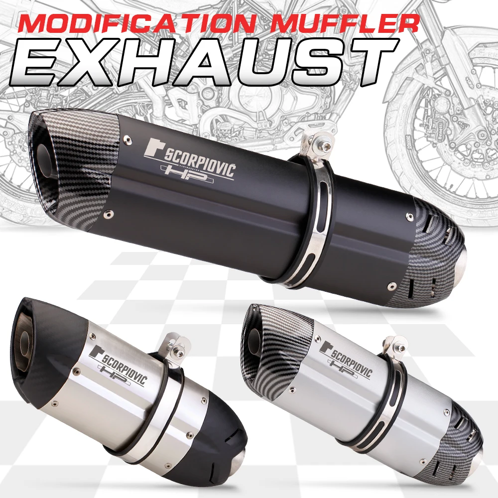 

51mm high-performance stainless steel motorcycle 470mm exhaust pipe for s1000r cbr650 z900, z400 motorcycle muffler exhaust pipe