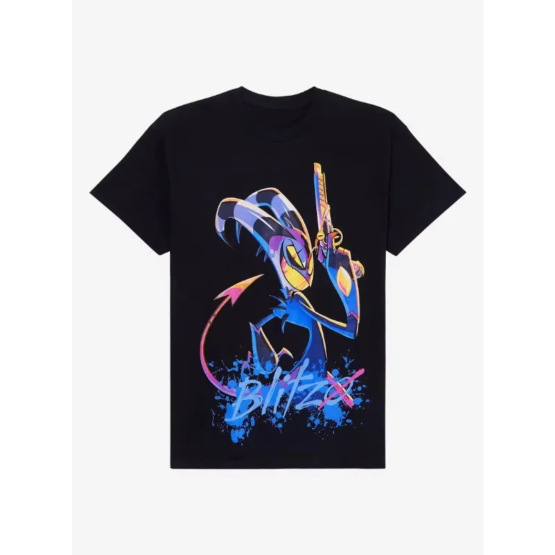 Exclusive hot topic for summer men's and women's short sleeved printed cotton T-shirt Helluva Boss Blitz T-shirt