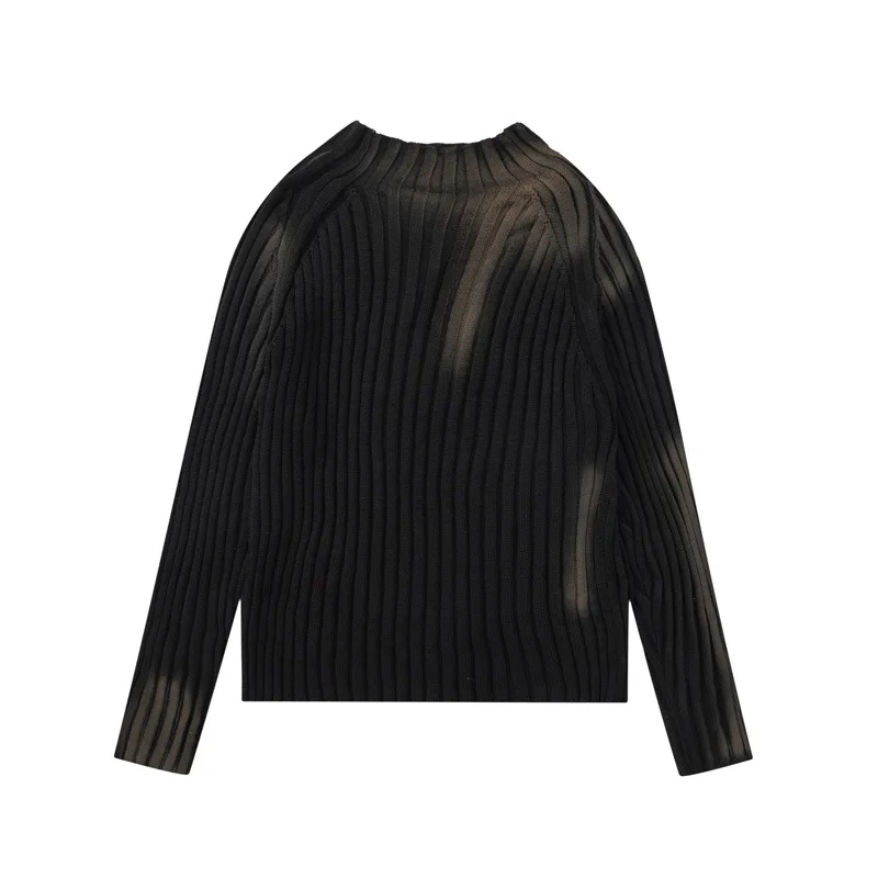 2024 Men\'s Fashion High Street Knitted Pullovers Sweater Ins Long Sleeve Tops Premium Spring Autumn Clothing