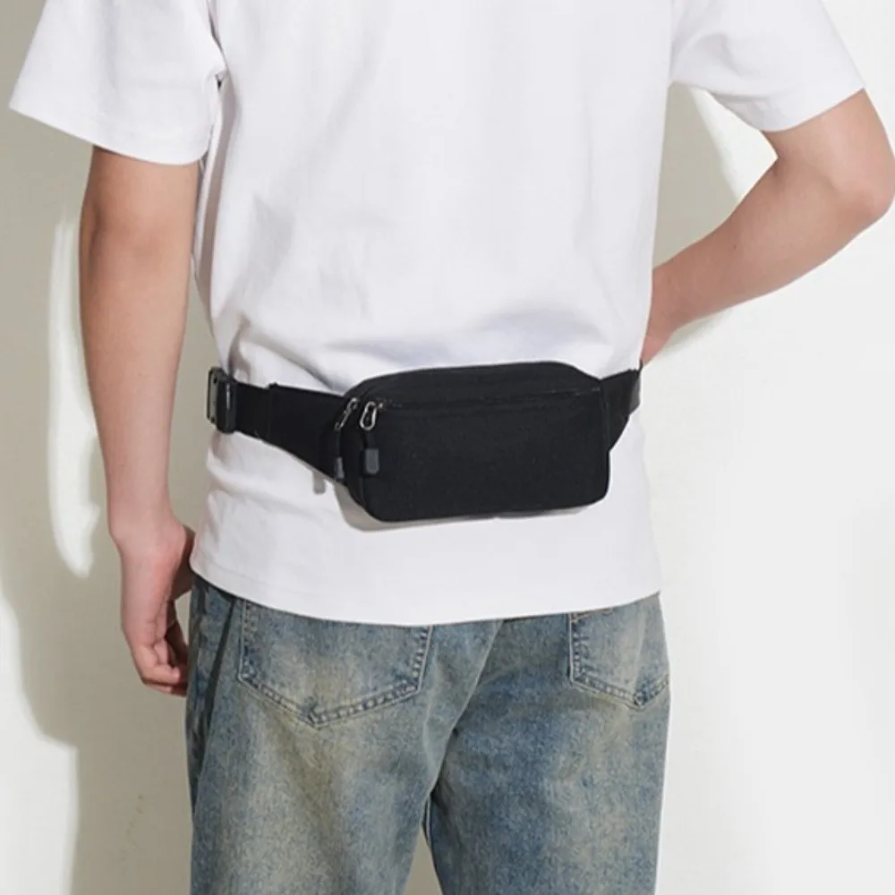 

Waterproof Men Sports Waist Bag Zipper Oxford Fashion Chest Bag Large Capacity Lightweight Marathon Running Bag Outdoor