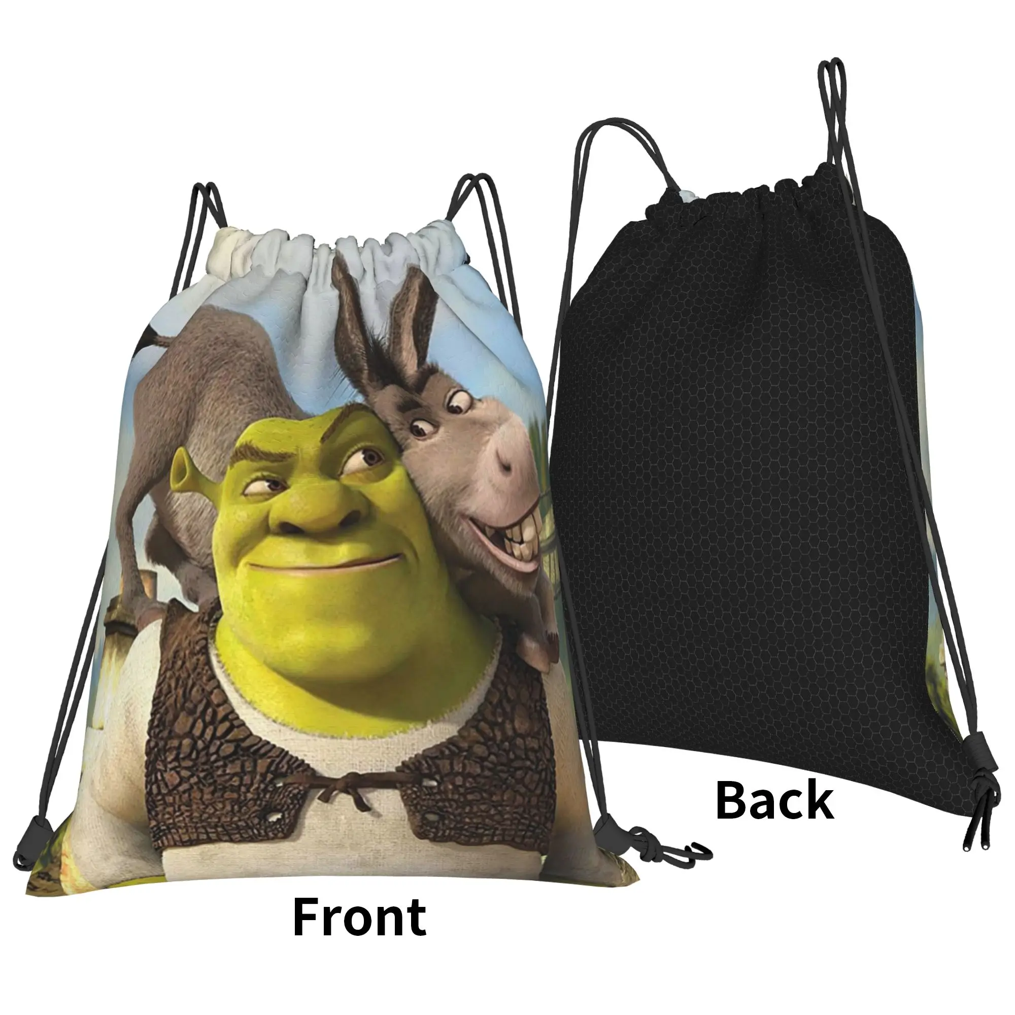 Shreks Angry Donkey Drawstring Backpack Sports Gym Sackpack Water Resistant Anime String Bags for Hiking 36cm (W) x 43cm (H)