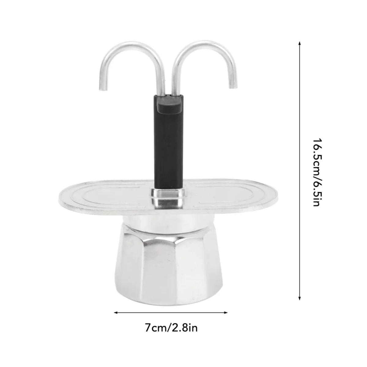 A97G 2 Cup Coffee Maker, 100ml Mini Coffee Pot Double- Aluminum Stovetop Espresso Maker for Home Cafe Office Use