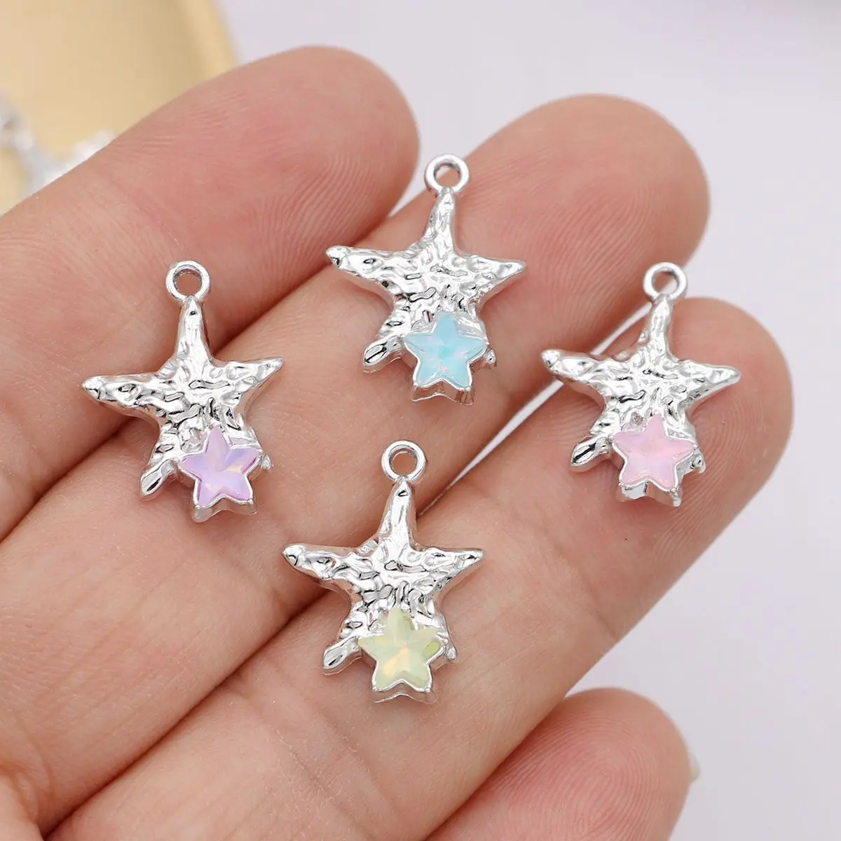 10 шт. посеребренный кристалл морская звезда подвеска для изготовления ювелирных изделий серьги браслет ожерелье аксессуары DIY ремесленные фурнитура