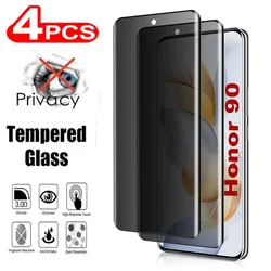 2/4Pcs Screen Protector Privacy For HuaWei Honor 90 70 5G Anti Spy Black Tempered Glass Unable to Unlock with Fingerprint
