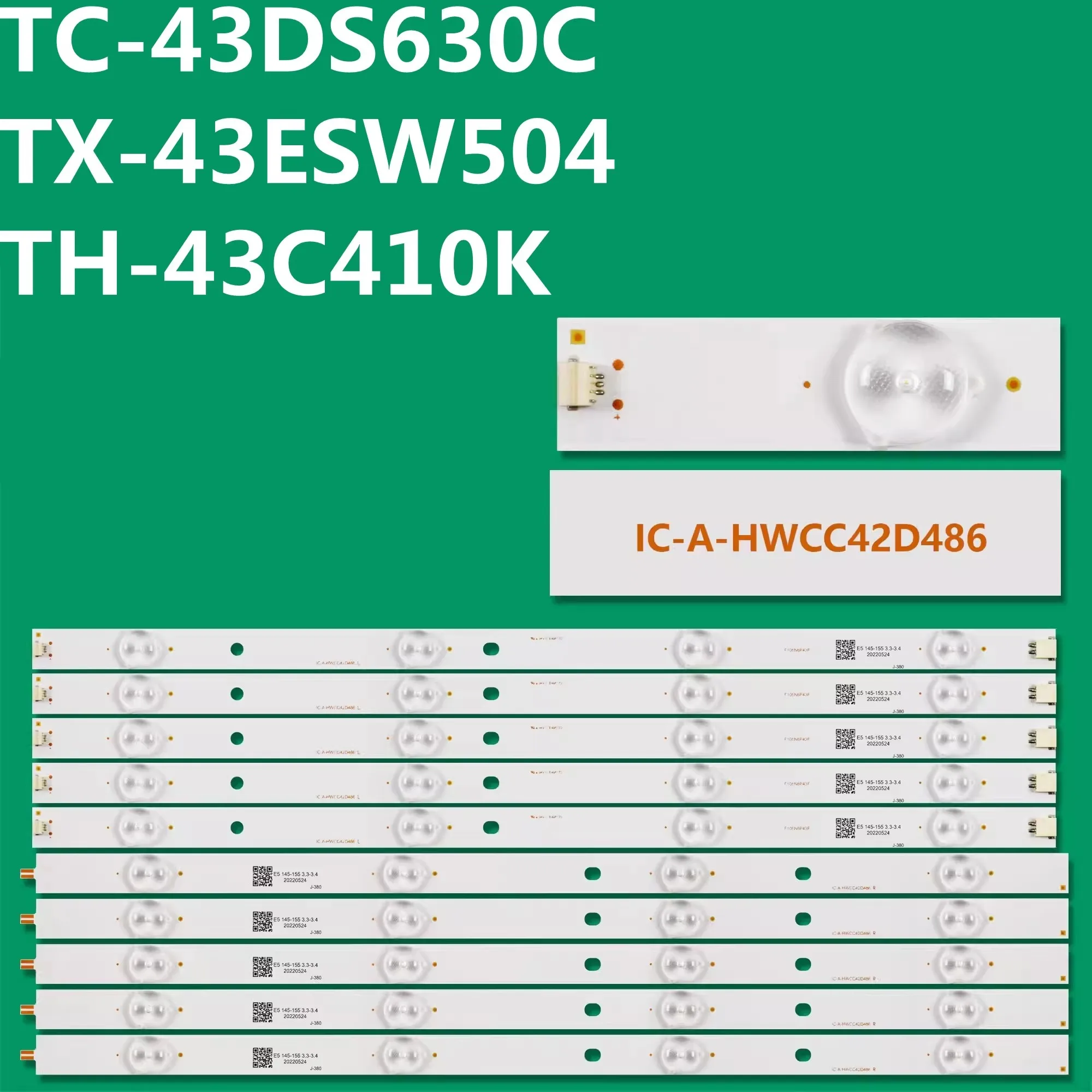 

Светодиодная лента для подсветки TC-43SV700B TC-43DS630C TH-43E410T TX-43ESW504 TH-43C410K TC-43ES630B IC-A-HWCC42D486 TZLP152KFCB