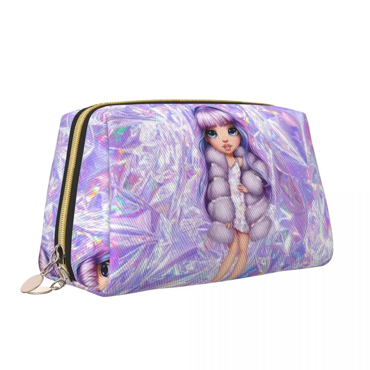 Custom Rainbow High Violet Willow With Purple Aluminum Cosmetic Bag Women Toiletry Makeup Organizer Lady Beauty Storage Dopp Kit