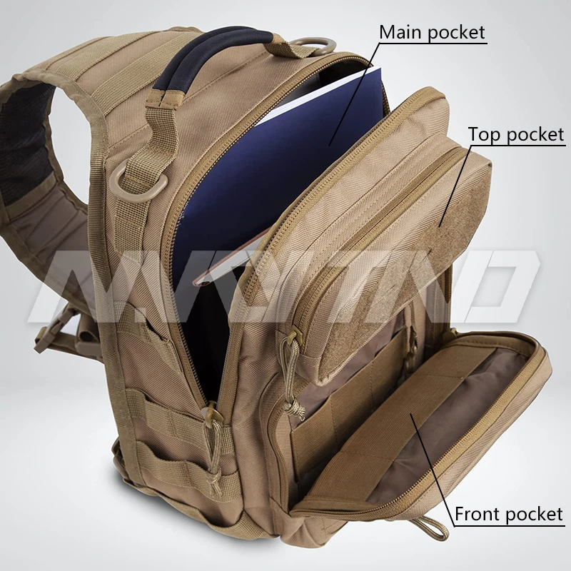 Outdoor Sling Shoulder BagsRover Chest Pack for Hunting Hiking Fishing EDC Backpack Molle Assault Range Bag Fit for 9.7\