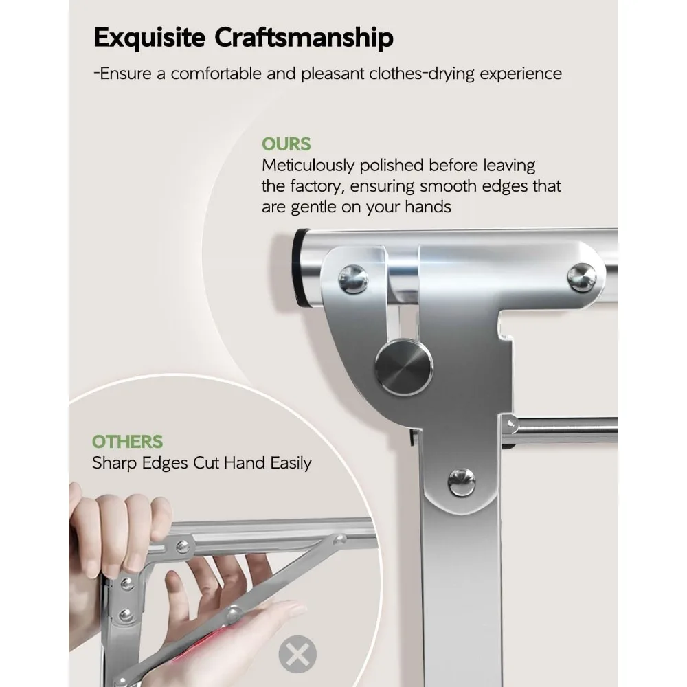 Clothes Drying Rack 79 Inches Folding Indoor Outdoor, Drying Rack Clothing Collapsible, Foldable Laundry Drying Rack, Heavy Duty