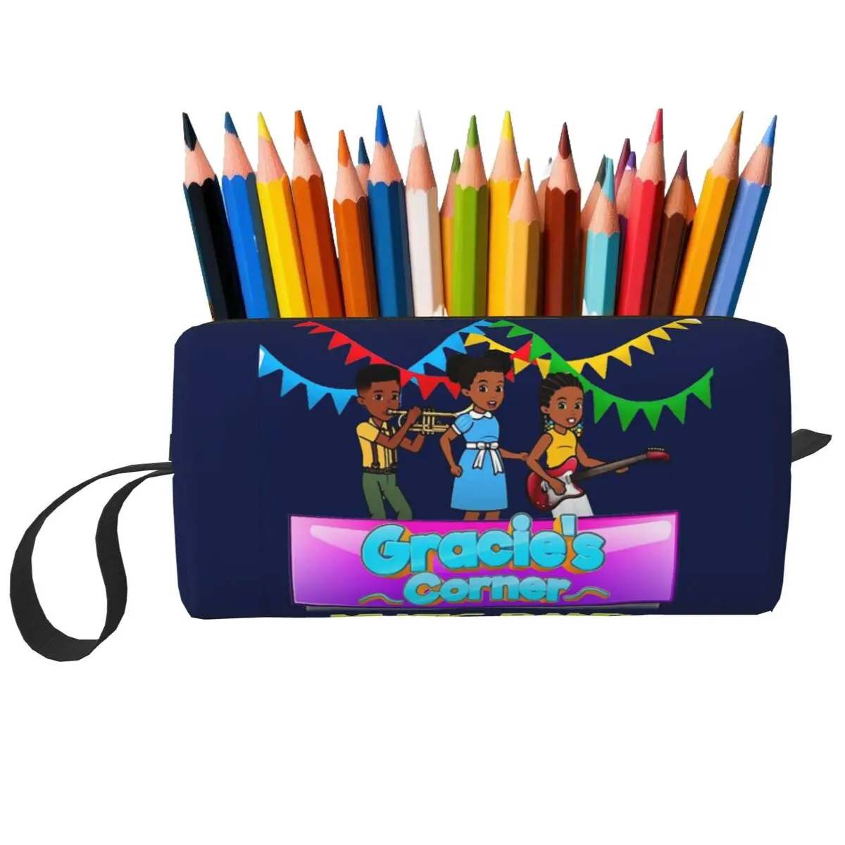Gracies Family Corner Cute Phonic's Song Makeup Bag Cosmetic Organizer Toiletry Cosmetic Bag for Women Beauty Travel Pencil Case
