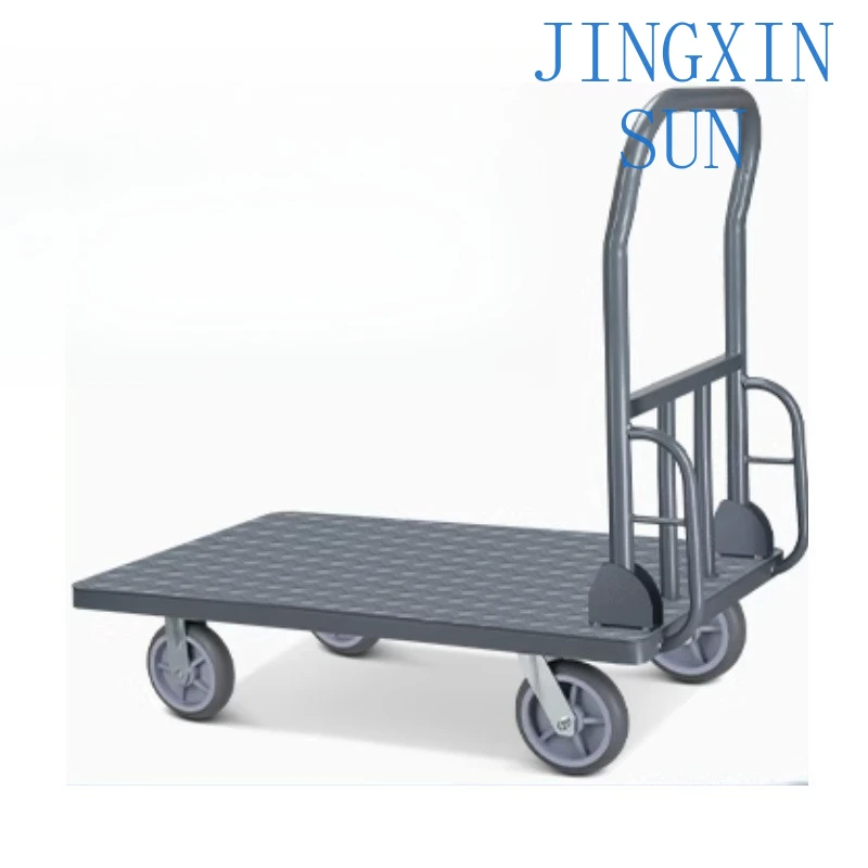 Large-load steel plate truck, trailer handling and pulling goods, silent four-wheel large-load steel flat plate truck