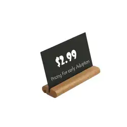 5pcs 100x70mm Wood Base Acrylic Sign Holder Various Sizes Table Wood Clip Photo Holder Stand
