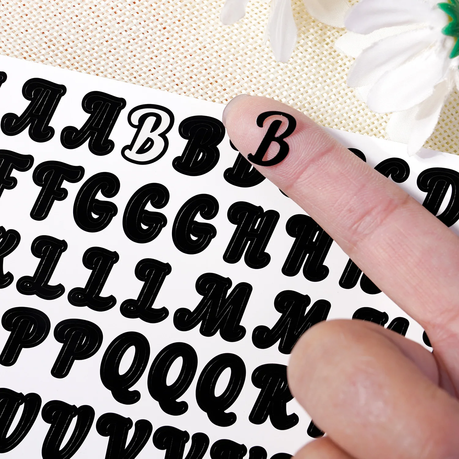 0,5 Zoll Handgeschriebene Alphabet-Vinylaufkleber Wasserfest Selbstklebend für Scrapbook DIY-Projekte