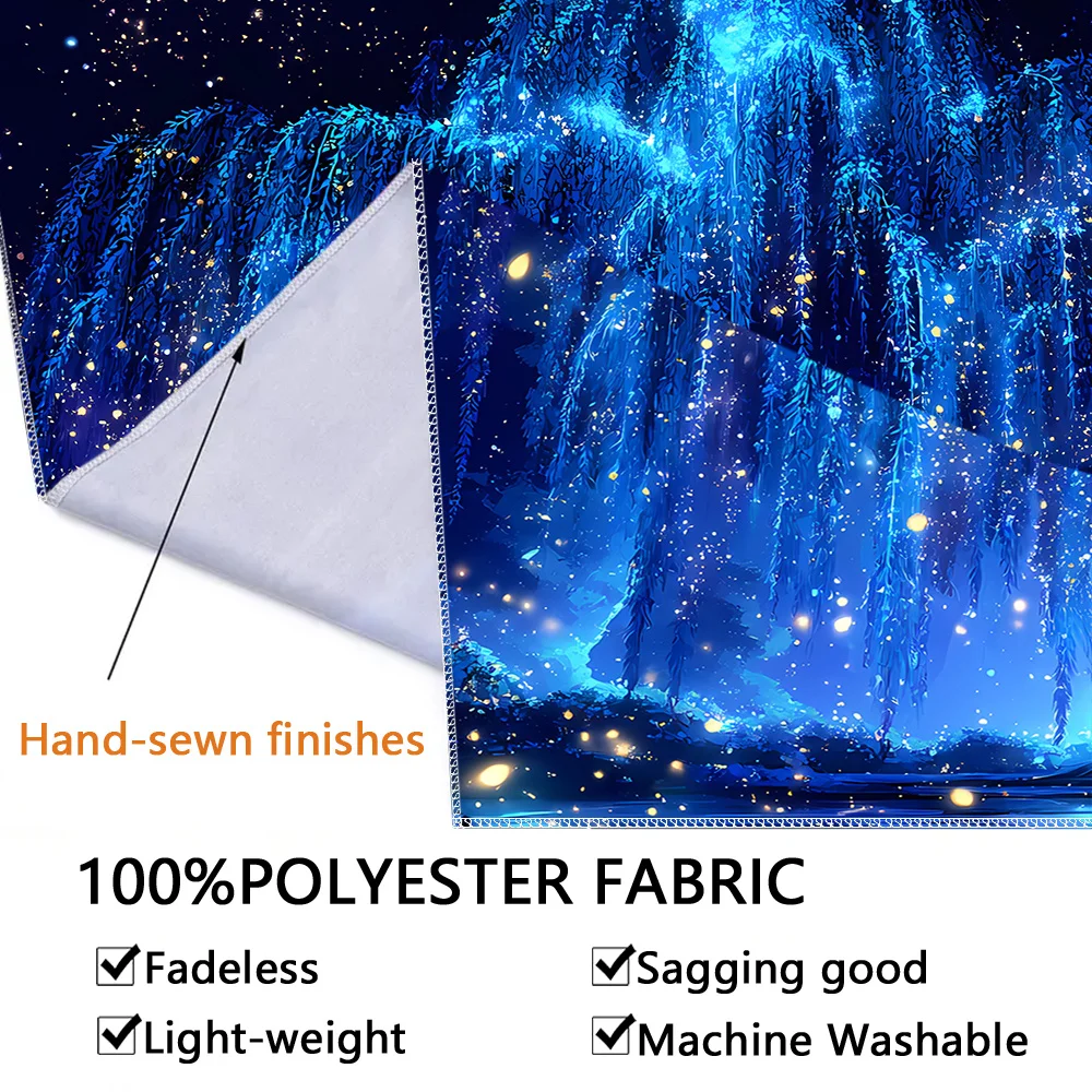 VIKAMA Gobelin Gwieździste Niebo Drzewo Życia Dekoracja Ścienna do Sypialni Estetyczny Wiszący Gobelin do Sypialni Biura Salonu Domu