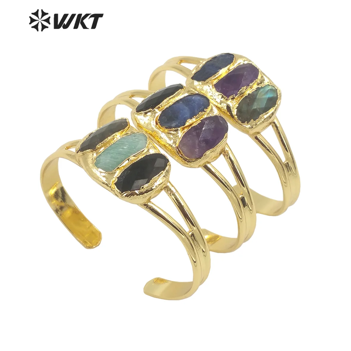 

WT-B609 WKT 2022 Fashion Style Amazonite&Amethyst&Labradorite&Sodalite Bangle Natural Stone Women Gift Bangle Lady Jewelry