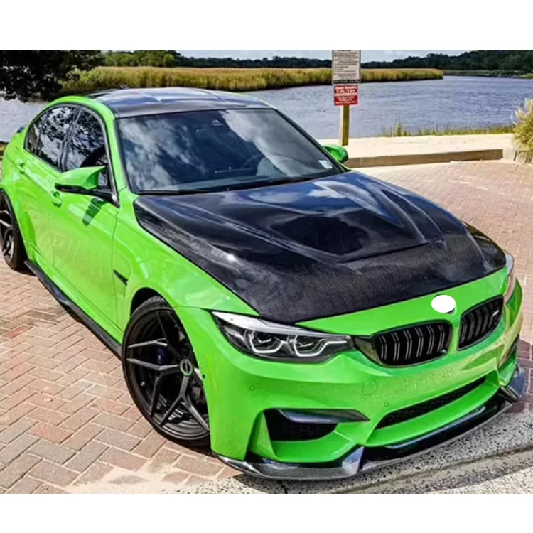 مصنع بيع GTS نمط تنفيس غطاء محرك السيارة الكربوني الحقيقي اغطية ألياف الكربون لسيارات BMW-F80 F82 M3 M4 2013 + #2