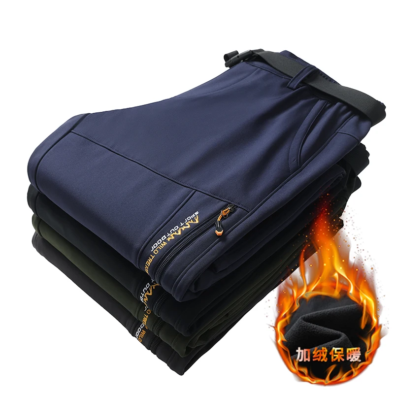 Imagem -06 - Calças de Caminhada de lã Grossa para Homens e Mulheres Windproof Impermeável Calças de Carga Treking ao ar Livre Escalada Camping Casal Inverno