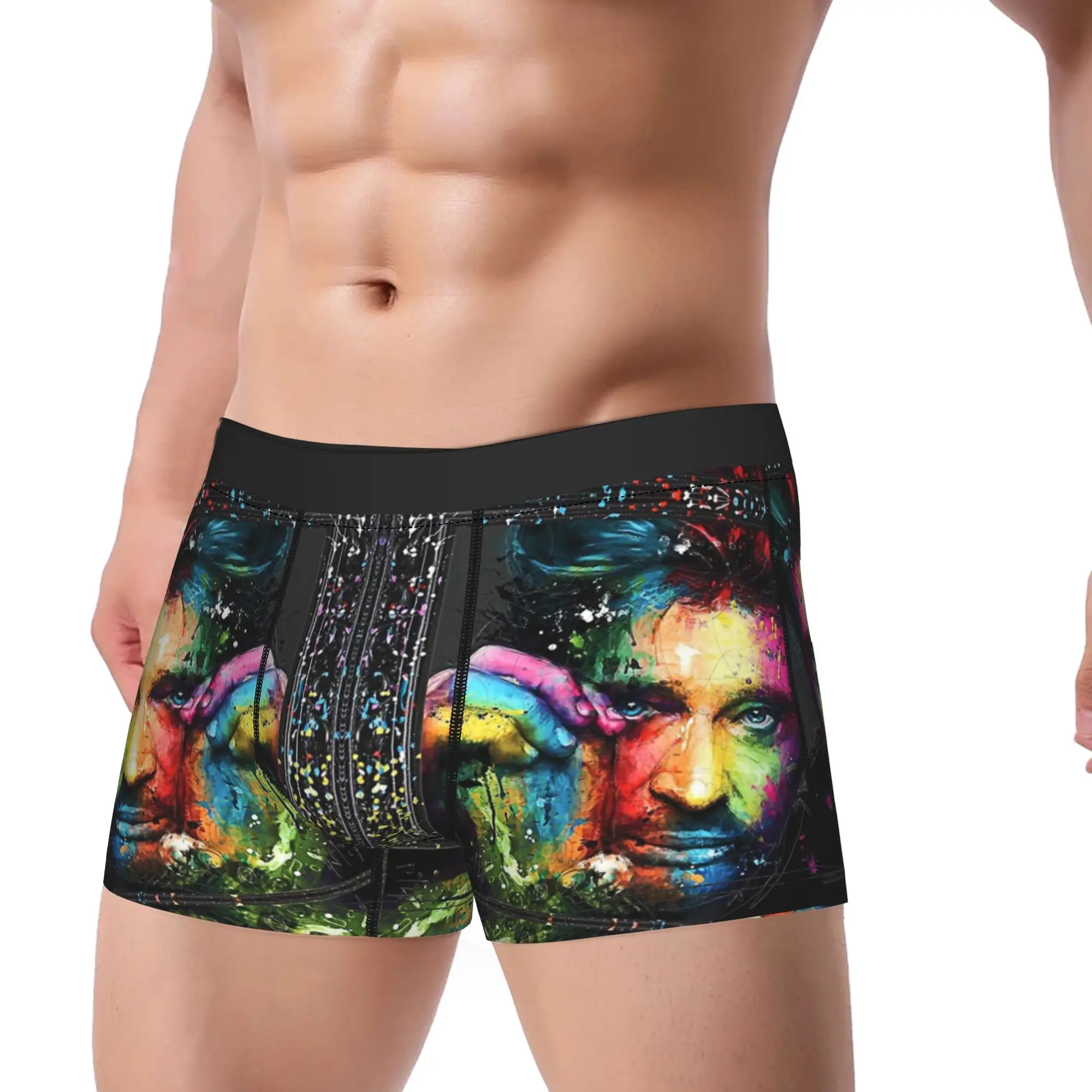 Sexy Boxer Shorts Panties Briefs Men's Johnny Hallyday Underwear Rock Music French Singer Soft Underpants for Male Plus Size