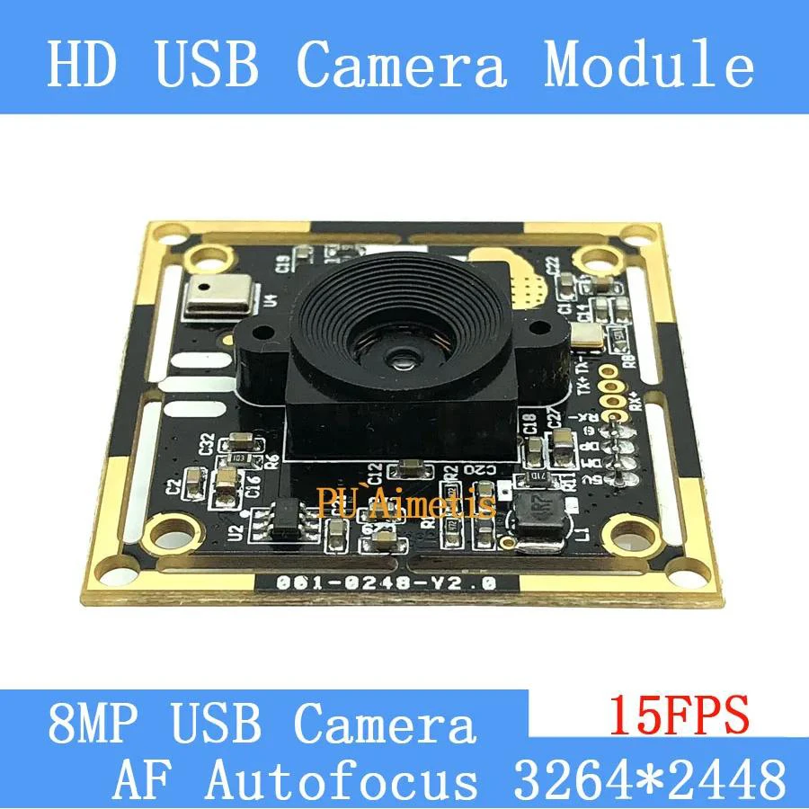 Autofocus Camera Module 8MP IMX179 Sensor HD AF 15FPS MJPGE 3264x2448 UVC-compliant USB 2.0 Webcam For Android Linux Windows