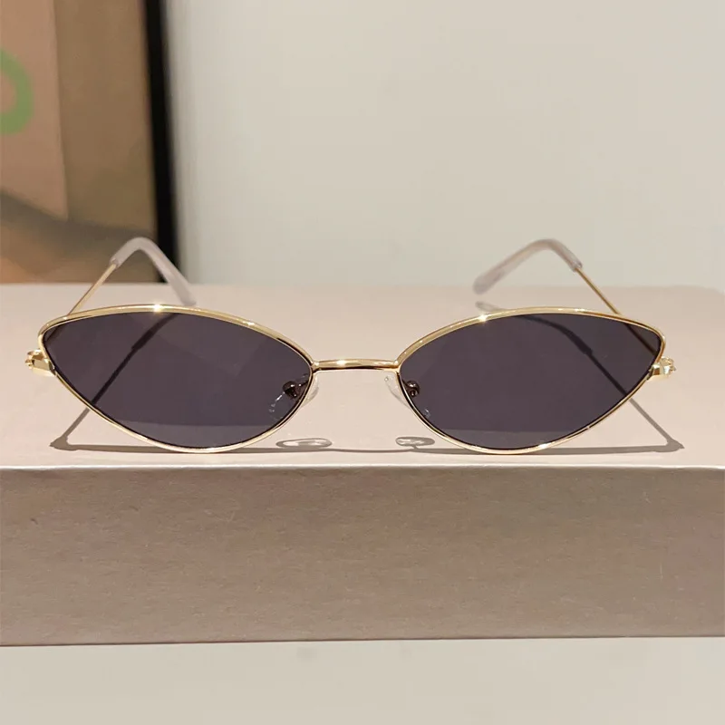 OEC CPO Vintage Metall Cat Eye Sonnenbrille Frauen Kleine Rahmen Luxus Marke Sonnenbrille für Weibliche Polychrome Shades UV400 Brillen – Detail 8