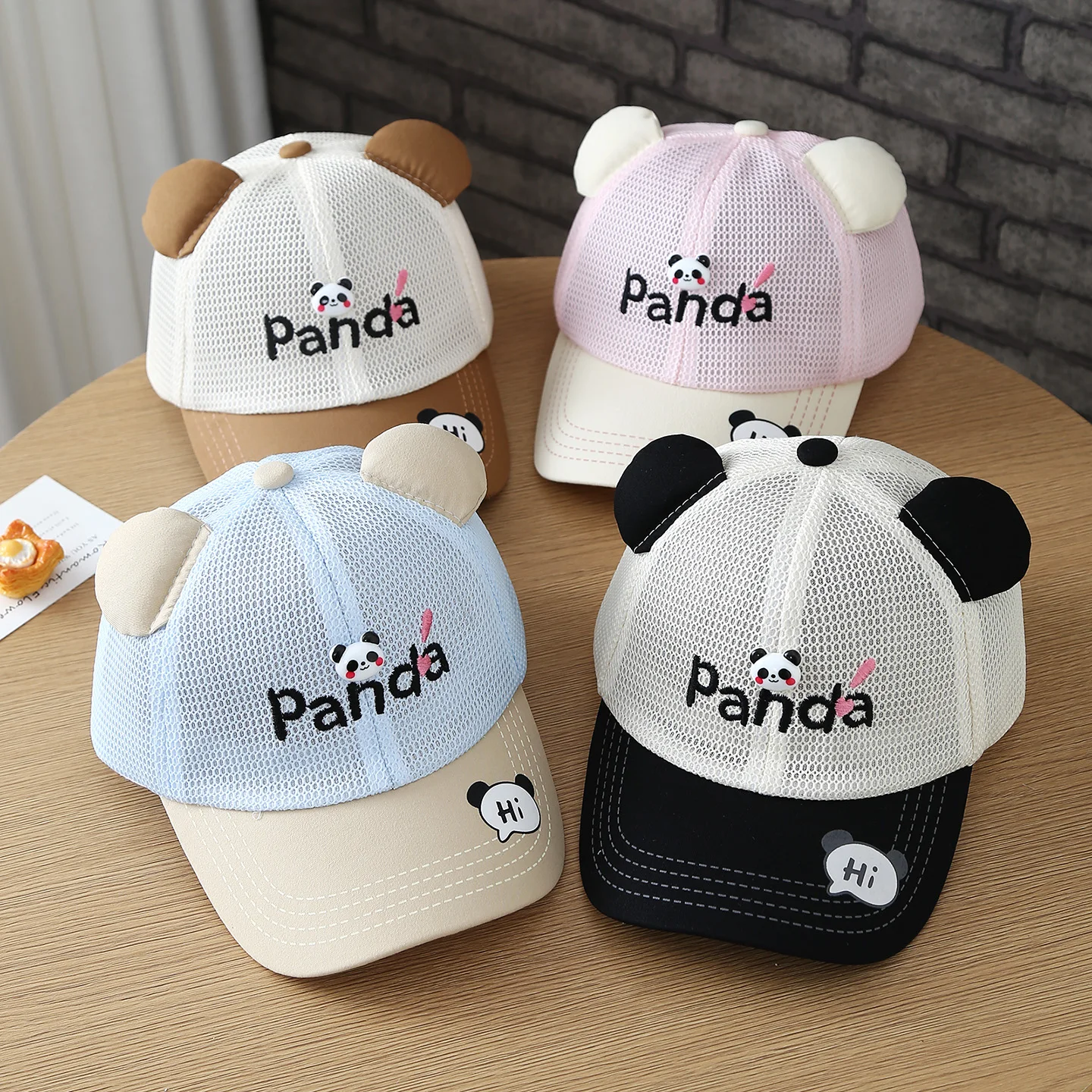 Baby Hat, Soft and Cute, with Embroidered Panda Design. Breathable Baseball Cap with No Brim and Available Worldwide. view 5