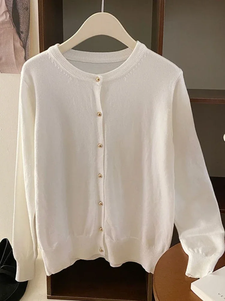2025 레트로 싱글 브레스티드 여성 캐주얼 솔리드 긴팔 니트 스웨터 가을 겨울 신상 카디건 여성 상의